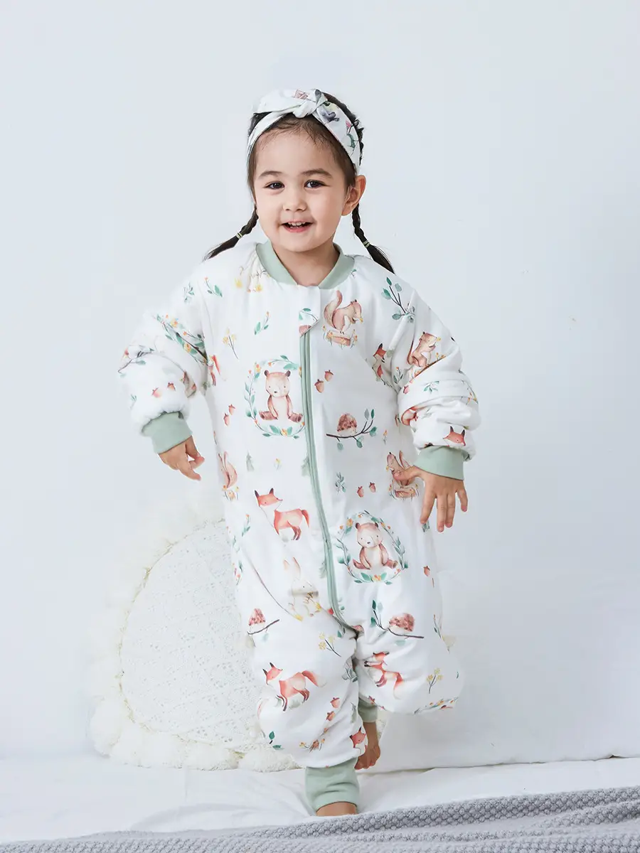 Baby Quilted Split-Leg Sleep Bag Cotton White - Image 16
