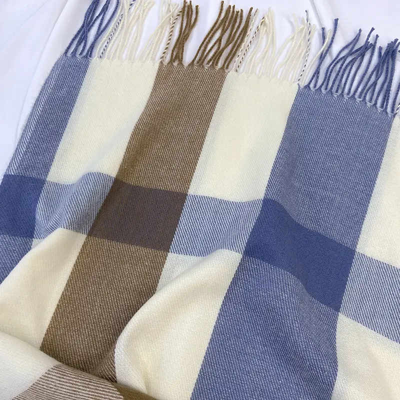 Women Plaid Warm Shawl with Tassels 2024 - Image 7