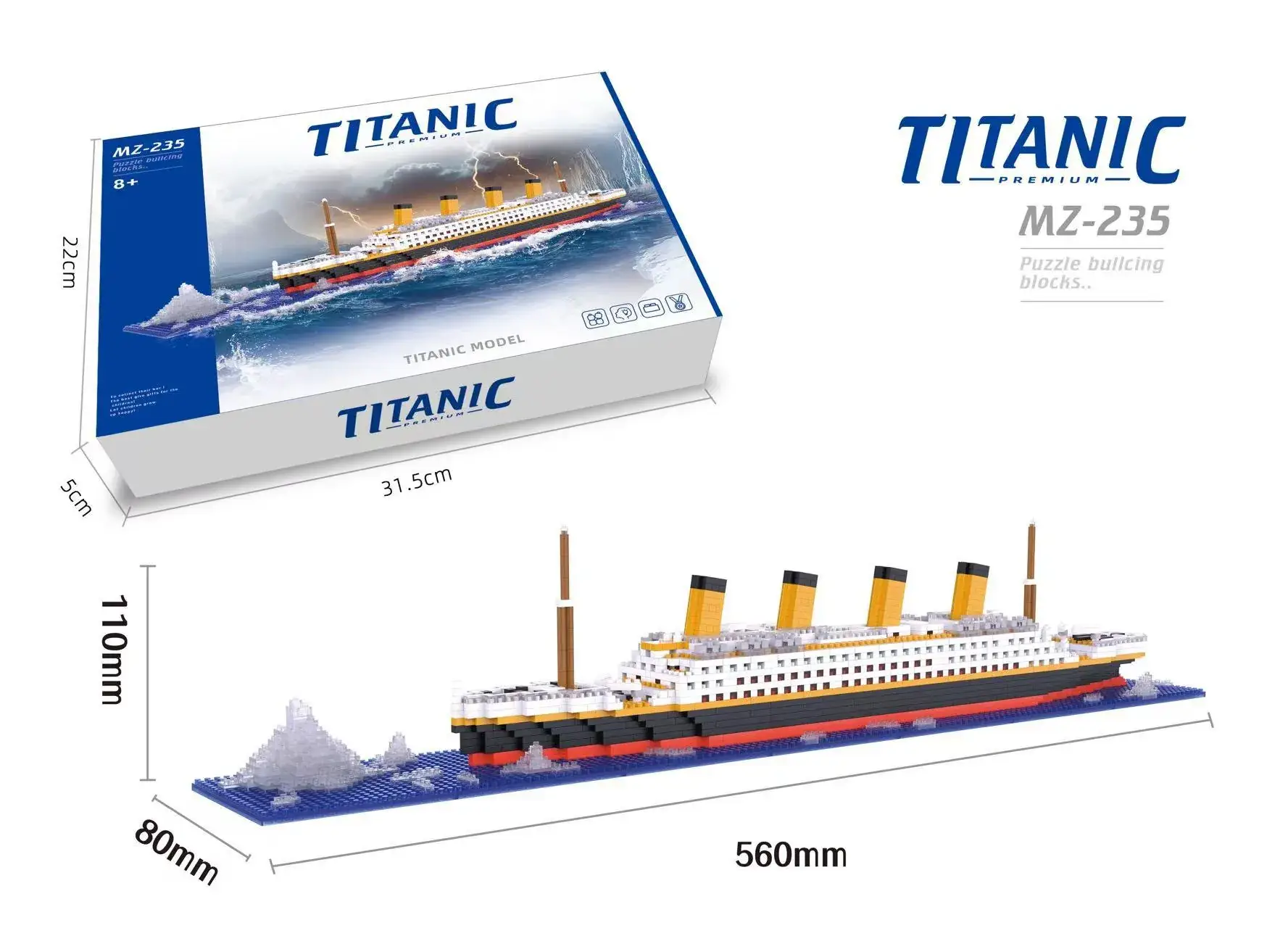 Titanic 1878 blocks "color box]