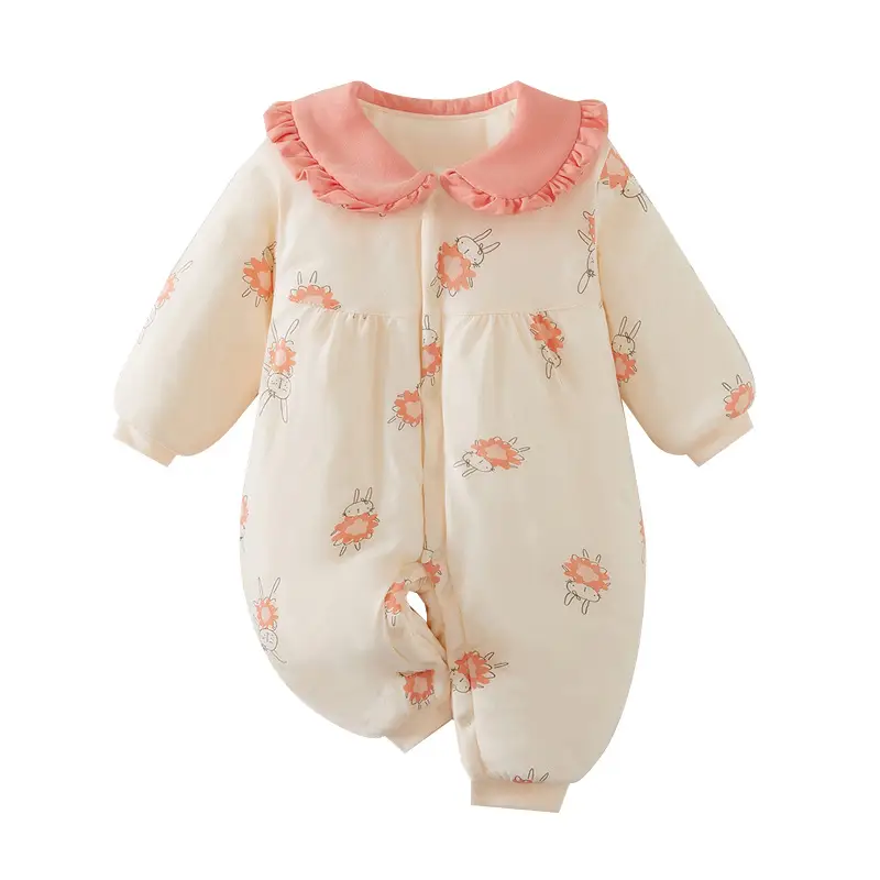 Baby Kayak Climbing Clothes Cotton Orange Floral - Image 7