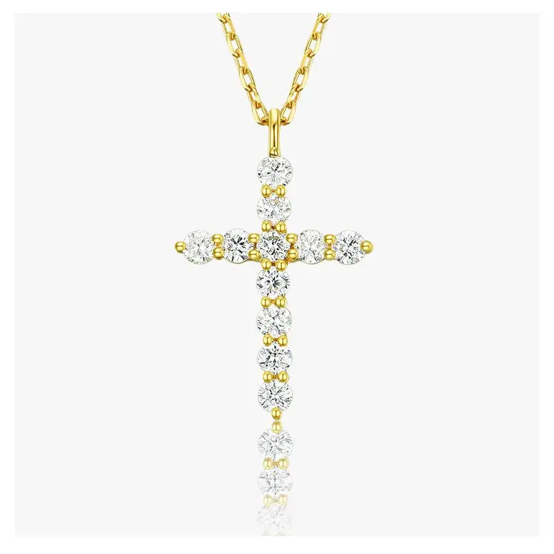 925 Sterling Silver Cross Necklace with Full Diamonds - Image 5