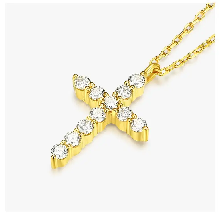 925 Sterling Silver Cross Necklace with Full Diamonds - Image 6