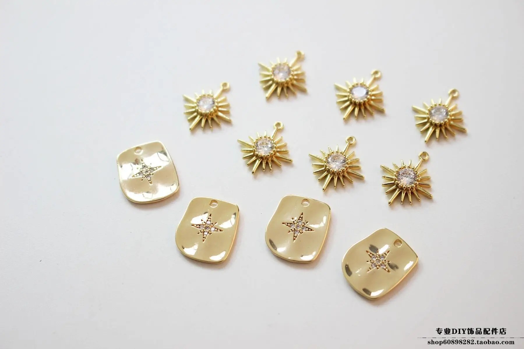 Copper Plated 18K True Gold Diamond Earrings Set — feature 1