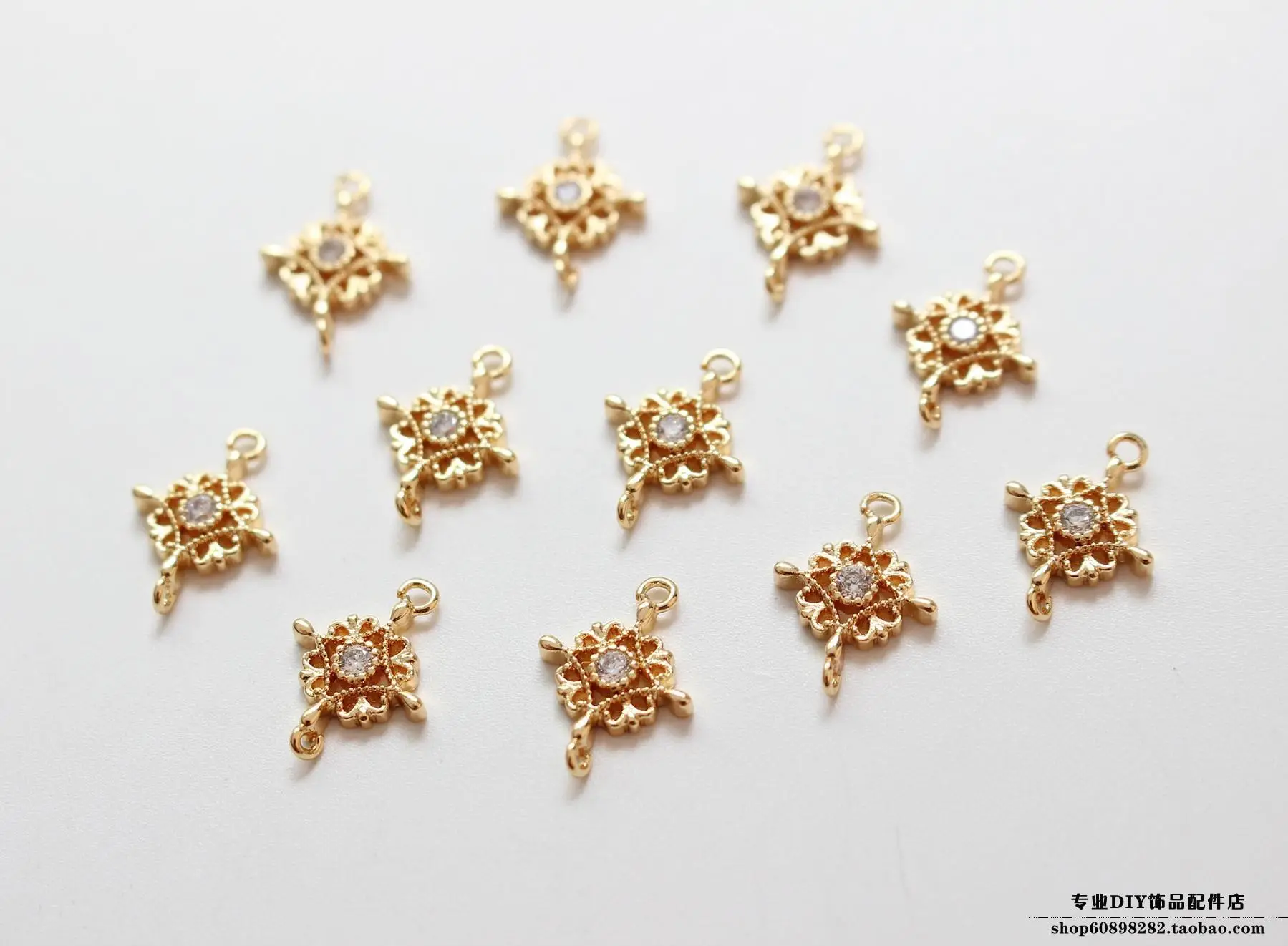 Copper Plated 18K True Gold Diamond Earrings Set — feature 2
