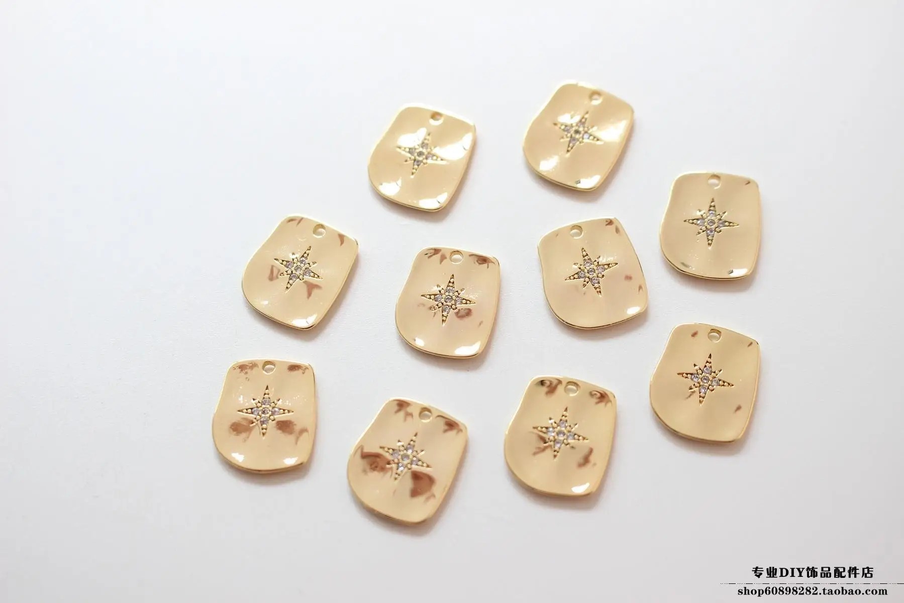 Copper Plated 18K True Gold Diamond Earrings Set
