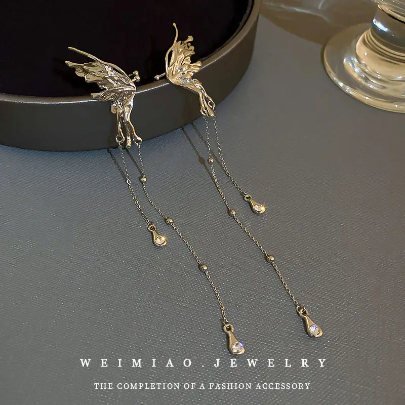 Butterfly Earrings with Sparkling Tassels for Women - Image 30
