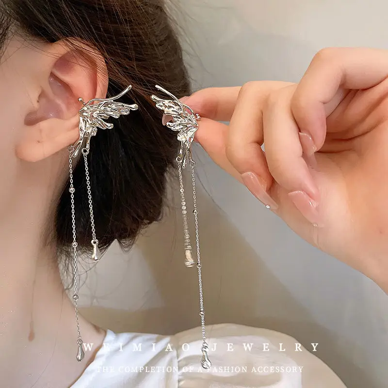 Butterfly Earrings with Sparkling Tassels for Women - Image 31