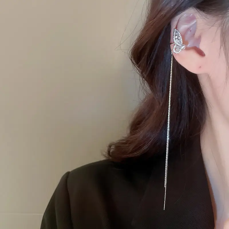 Butterfly Earrings with Sparkling Tassels for Women - Image 22