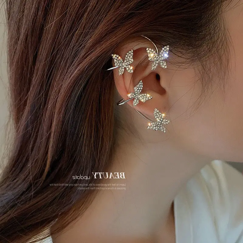 Butterfly Earrings with Sparkling Tassels for Women - Image 4