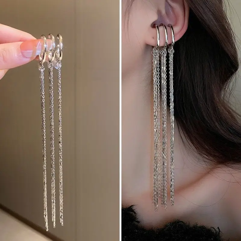 Butterfly Earrings with Sparkling Tassels for Women - Image 5