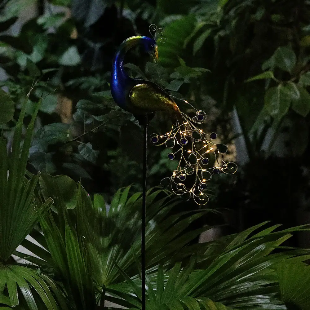 Peacock Floor Lamp with Crystal Accents - Image 5