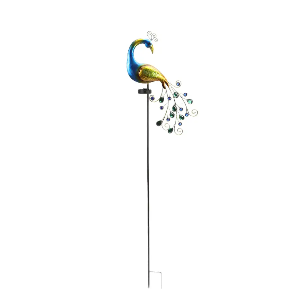 Peacock Floor Lamp with Crystal Accents - Image 6