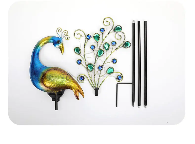 Peacock Floor Lamp with Crystal Accents — feature 12
