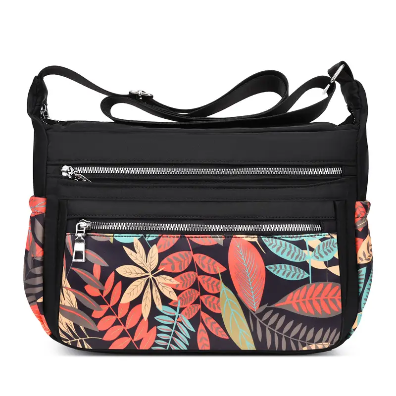 Printed Cartoon Shoulder Bag for Women Black Nylon - Image 29