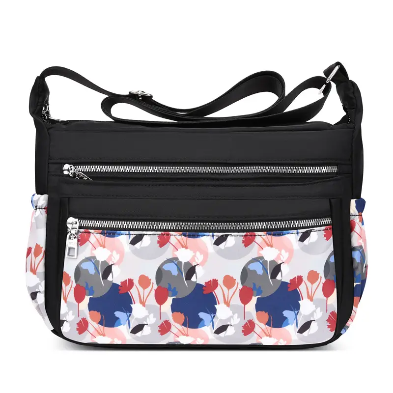 Printed Cartoon Shoulder Bag for Women Black Nylon - Image 14