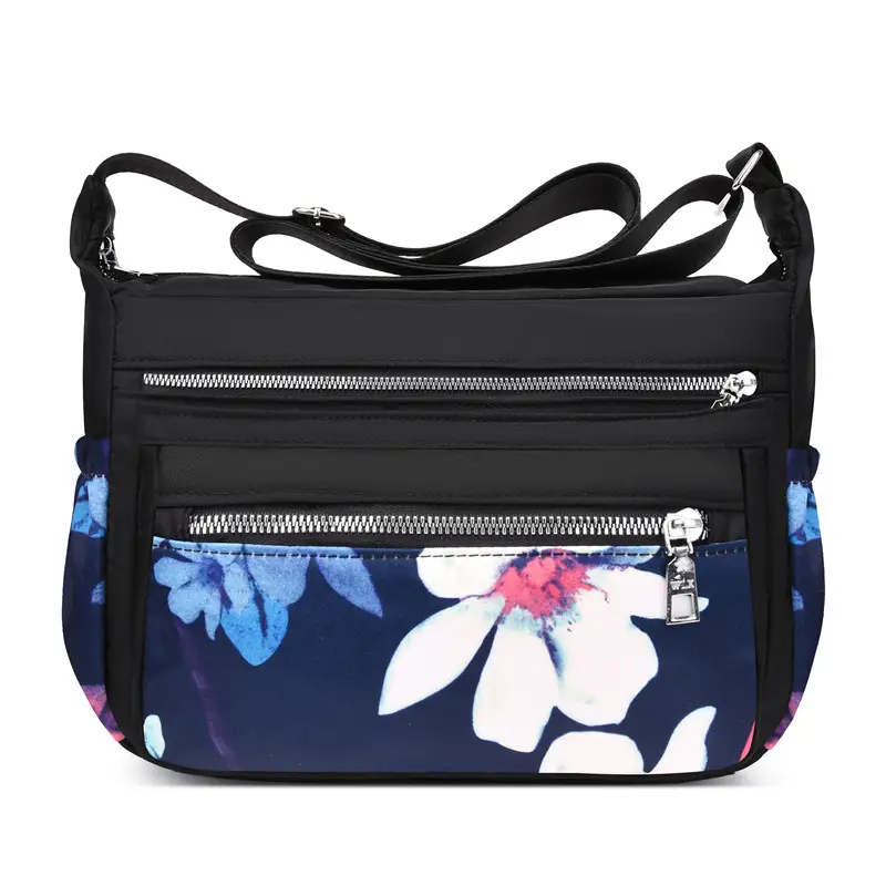 Printed Cartoon Shoulder Bag for Women Black Nylon - Image 15