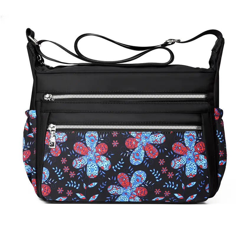 Printed Cartoon Shoulder Bag for Women Black Nylon - Image 17