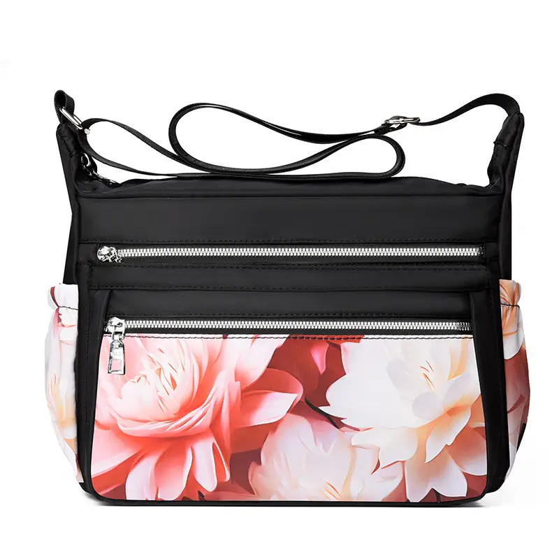 Printed Cartoon Shoulder Bag for Women Black Nylon - Image 18