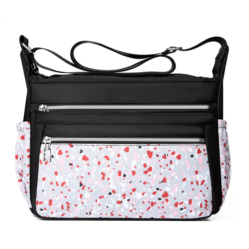 Printed Cartoon Shoulder Bag for Women Black Nylon - Image 19