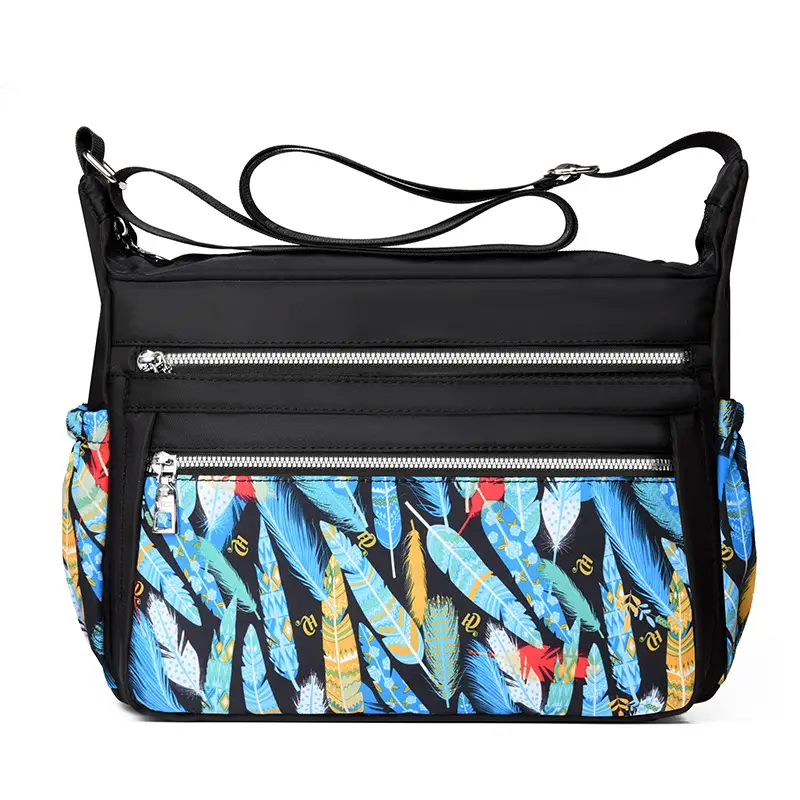 Printed Cartoon Shoulder Bag for Women Black Nylon - Image 20
