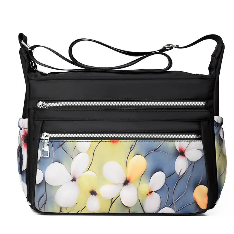 Printed Cartoon Shoulder Bag for Women Black Nylon - Image 21