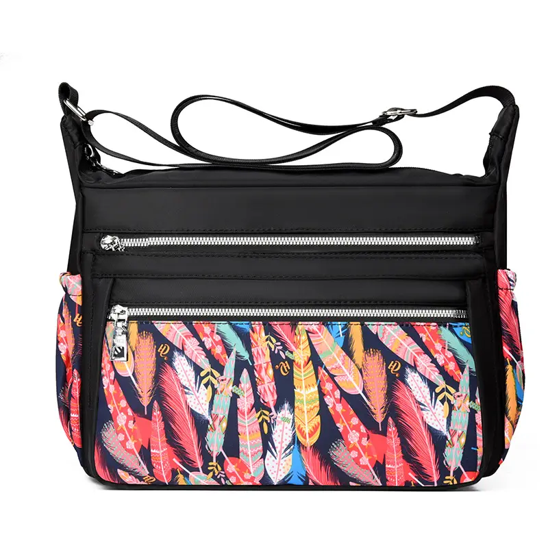 Printed Cartoon Shoulder Bag for Women Black Nylon - Image 22