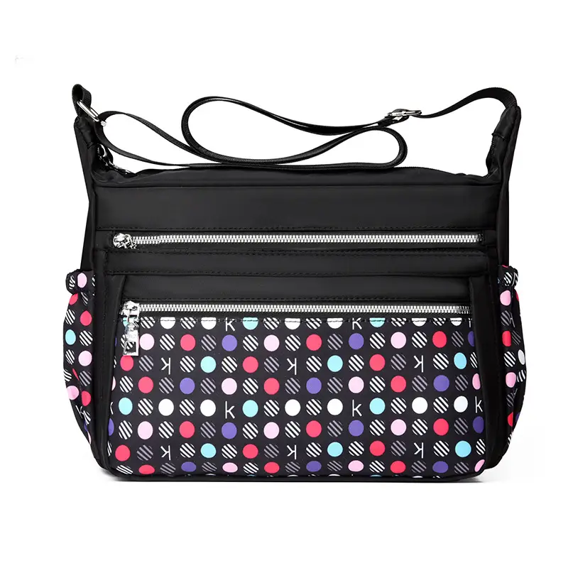Printed Cartoon Shoulder Bag for Women Black Nylon - Image 23