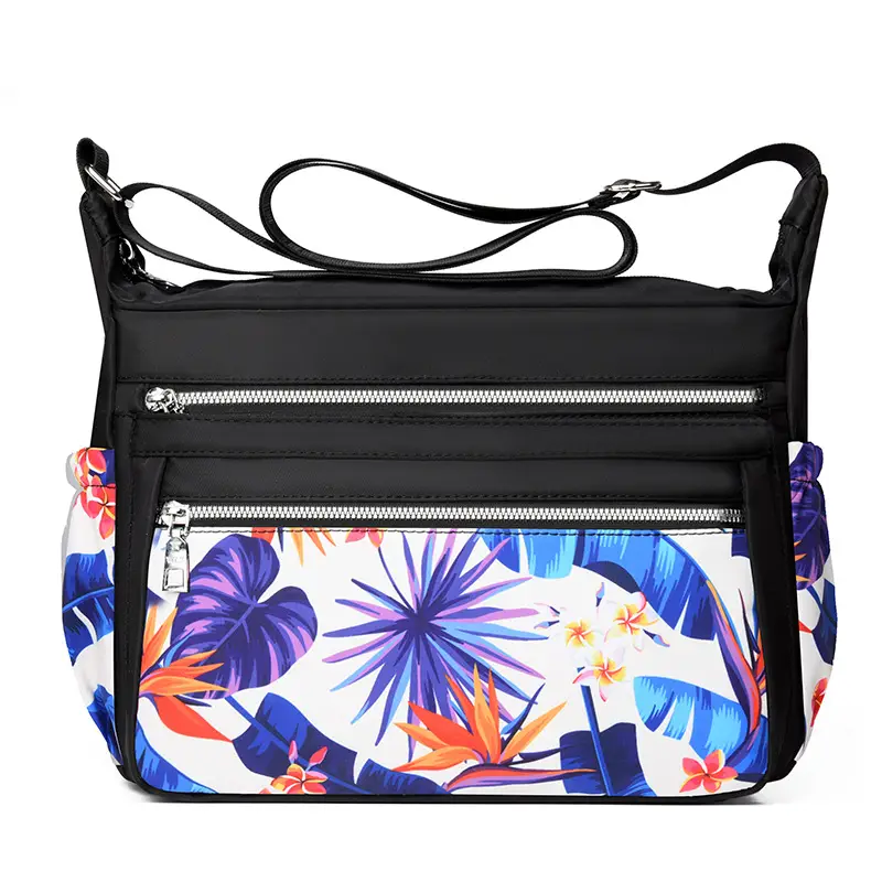 Printed Cartoon Shoulder Bag for Women Black Nylon - Image 24