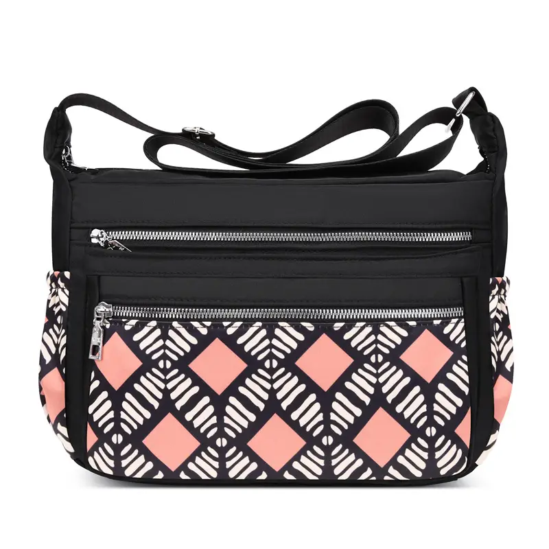 Printed Cartoon Shoulder Bag for Women Black Nylon - Image 7