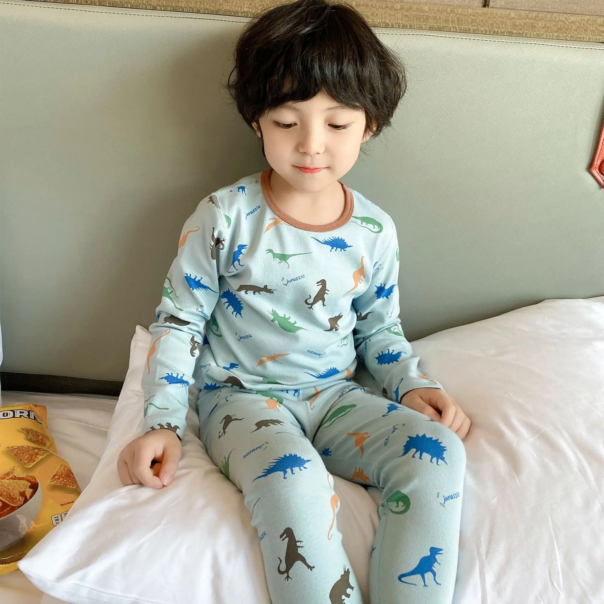 New Autumn Winter Kids Thermal Underwear Set Printed Base Layer - Image 5