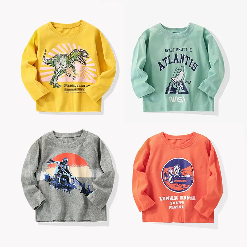 Children's Space Shuttle Long Sleeve T-Shirt Mint Blue - Image 3