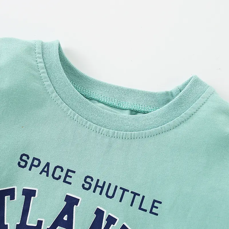 Children's Space Shuttle Long Sleeve T-Shirt Mint Blue - Image 4