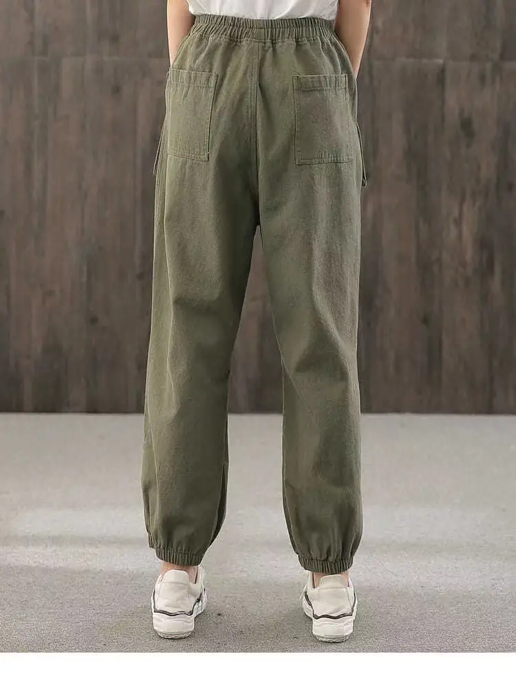 New Style Loose Pleated Cockwork Pants with Pocket — feature 13