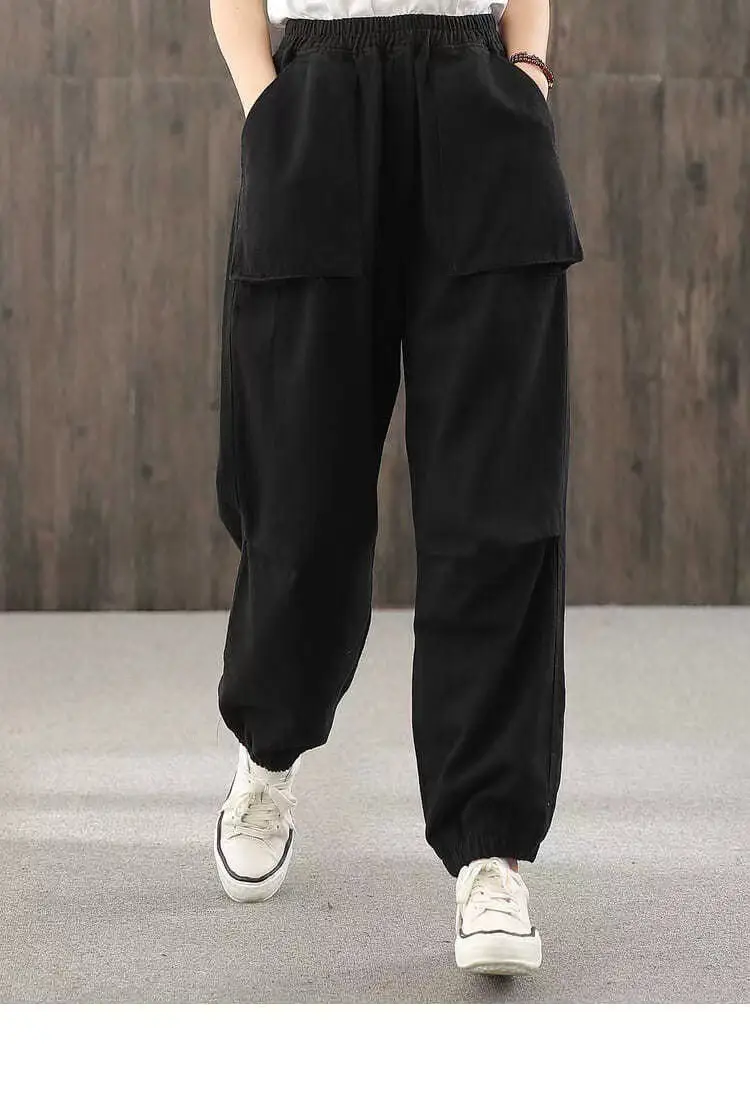 New Style Loose Pleated Cockwork Pants with Pocket — feature 15