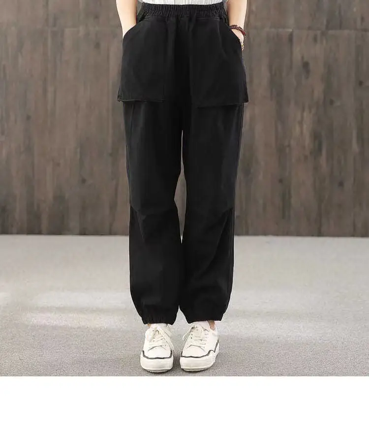 New Style Loose Pleated Cockwork Pants with Pocket — feature 16