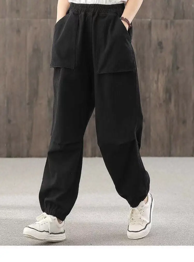 New Style Loose Pleated Cockwork Pants with Pocket — feature 18
