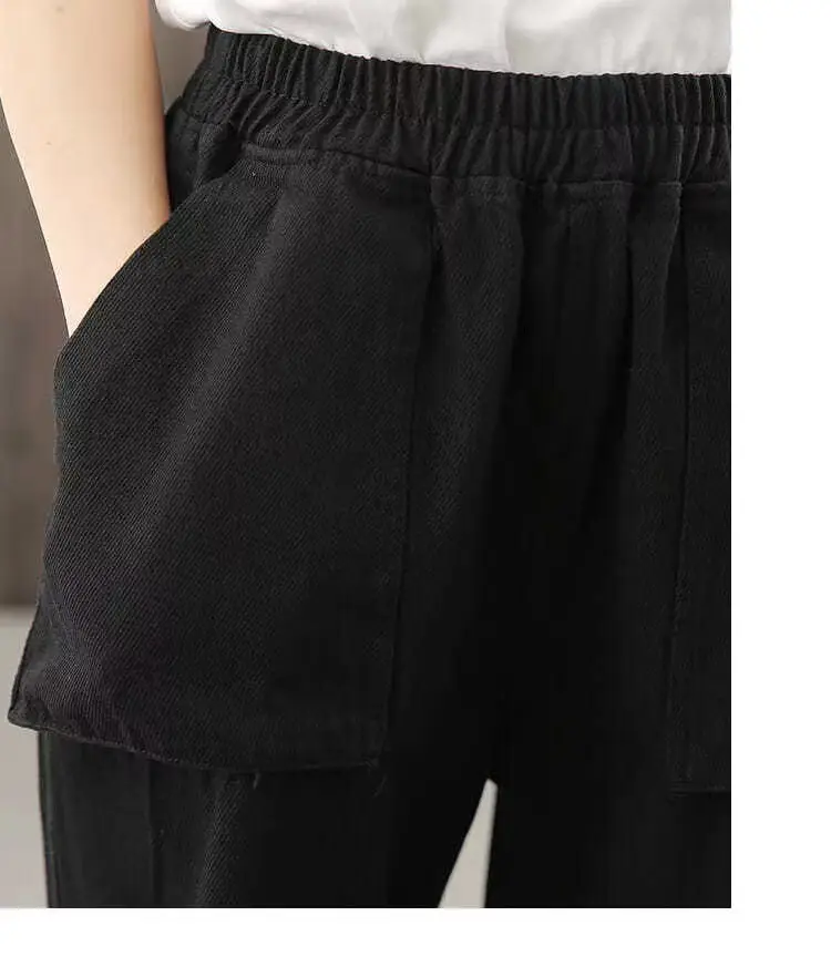 New Style Loose Pleated Cockwork Pants with Pocket — feature 19