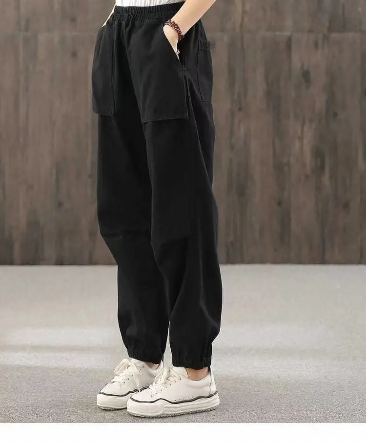 New Style Loose Pleated Cockwork Pants with Pocket — feature 20
