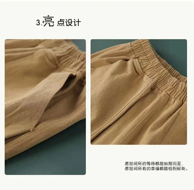 New Style Loose Pleated Cockwork Pants with Pocket — feature 6