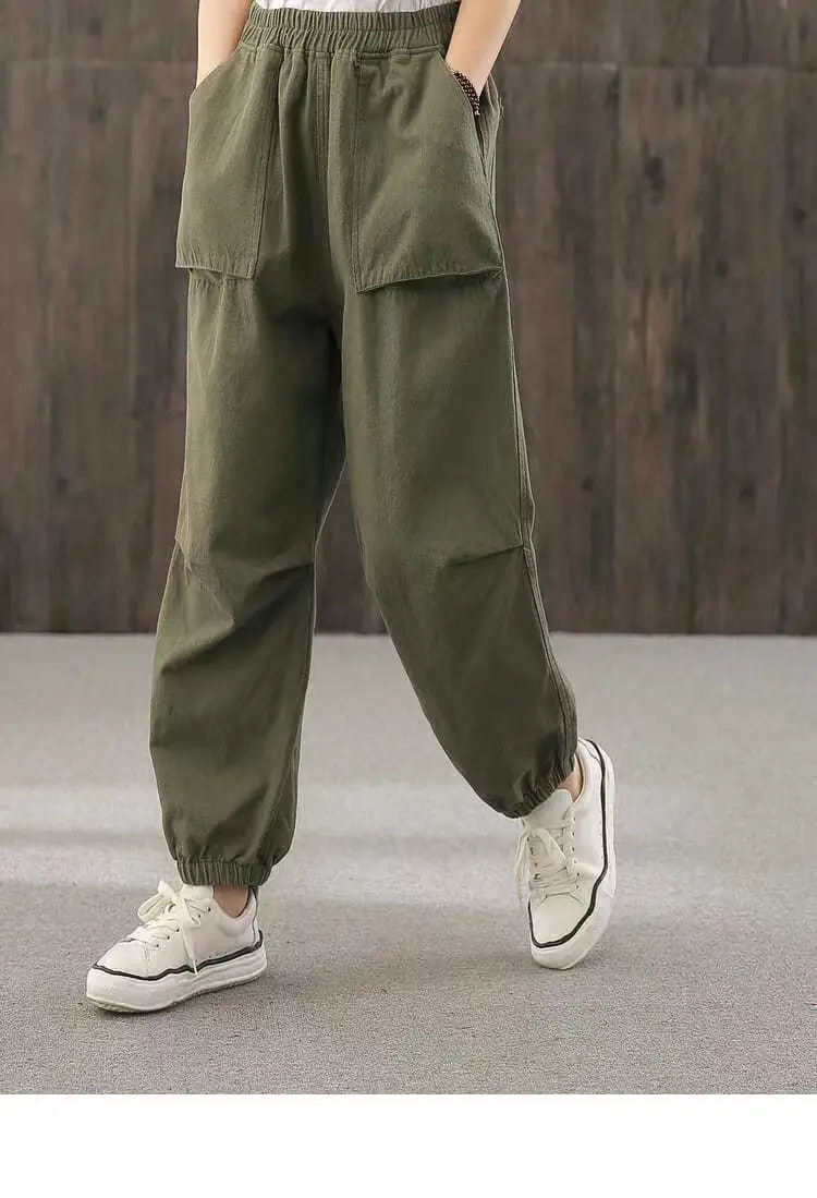 New Style Loose Pleated Cockwork Pants with Pocket — feature 8