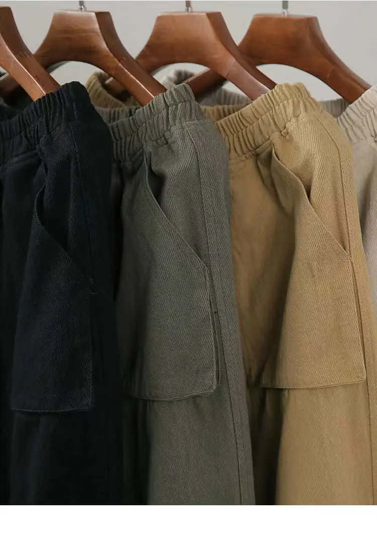 New Style Loose Pleated Cockwork Pants with Pocket — feature 9