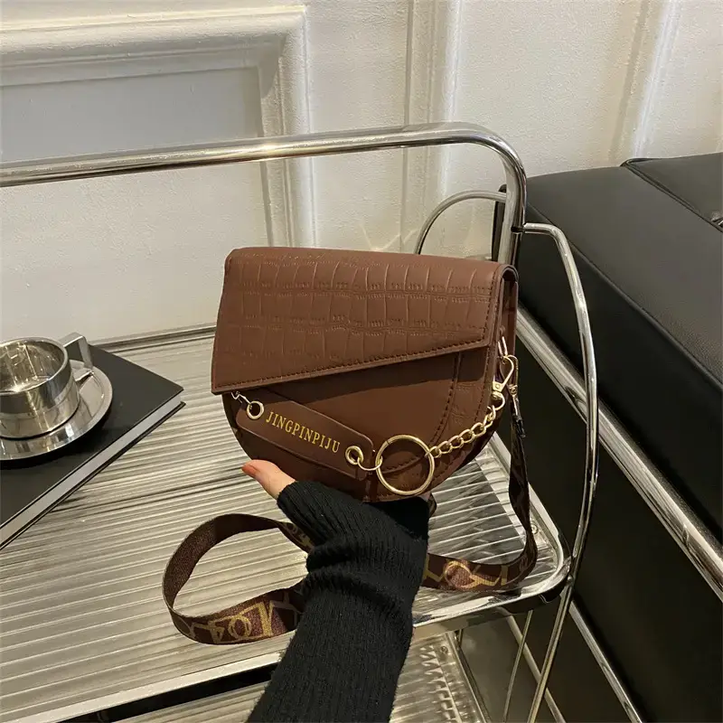 Women's Saddle Crossbody Bag Brown 2022 New - Image 11