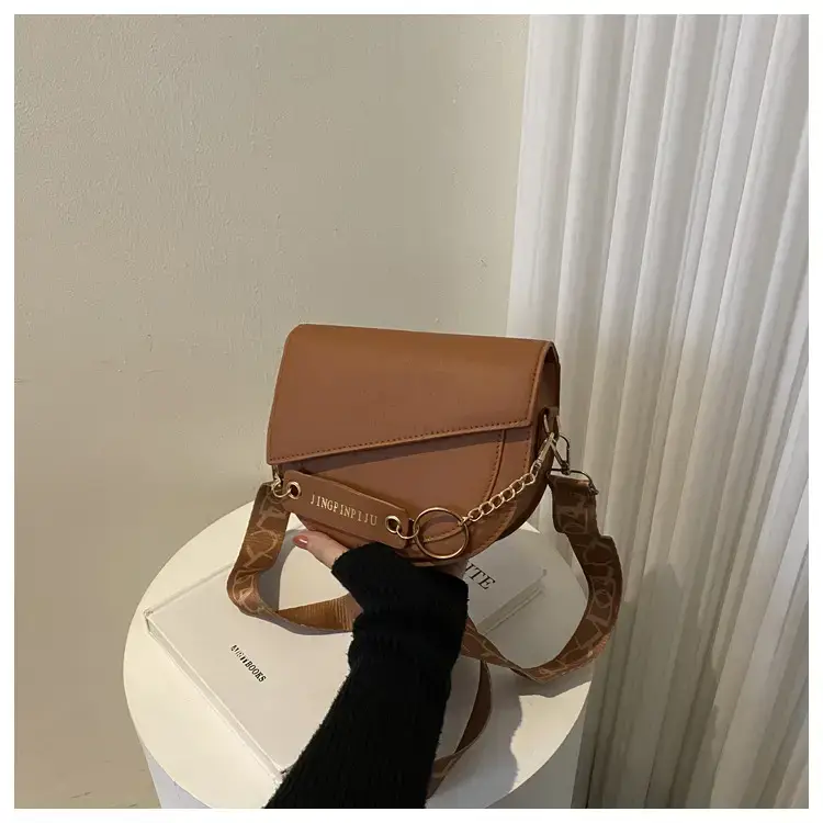 Women's Saddle Crossbody Bag Brown 2022 New - Image 4