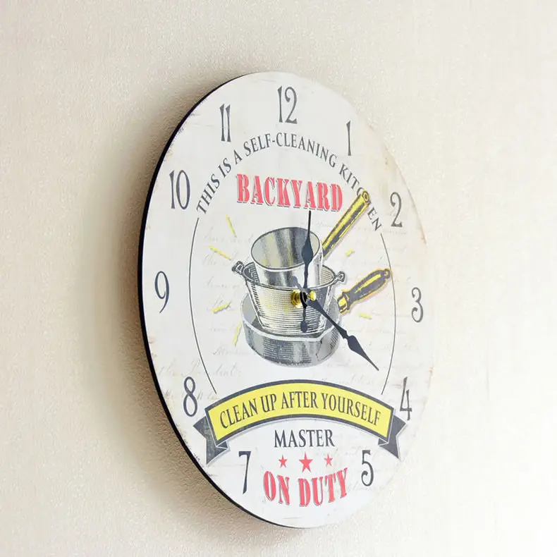 14" Backyard Self-Cleaning Wall Clock Modern Frame — feature 24