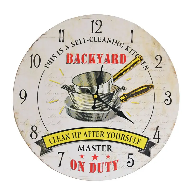 14" Backyard Self-Cleaning Wall Clock Modern Frame - Image 9