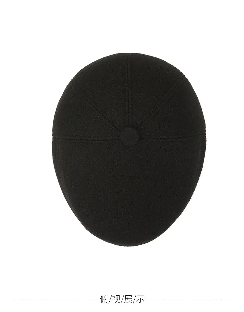 Black Wool Ear Melt Hat for Men Winter Warmth — feature 10