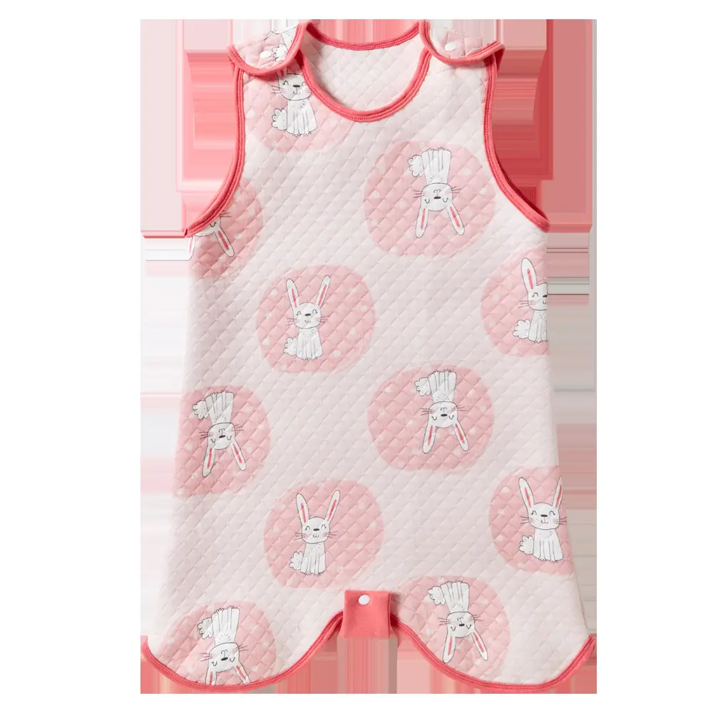 Pink Rabbit Print Baby Quilted Sleepwear Set