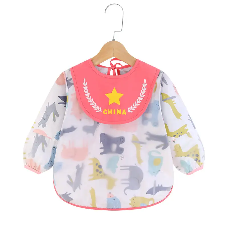 Baby's Dinner Cover Bib Pure Cotton Waterproof Retro Print - Image 12