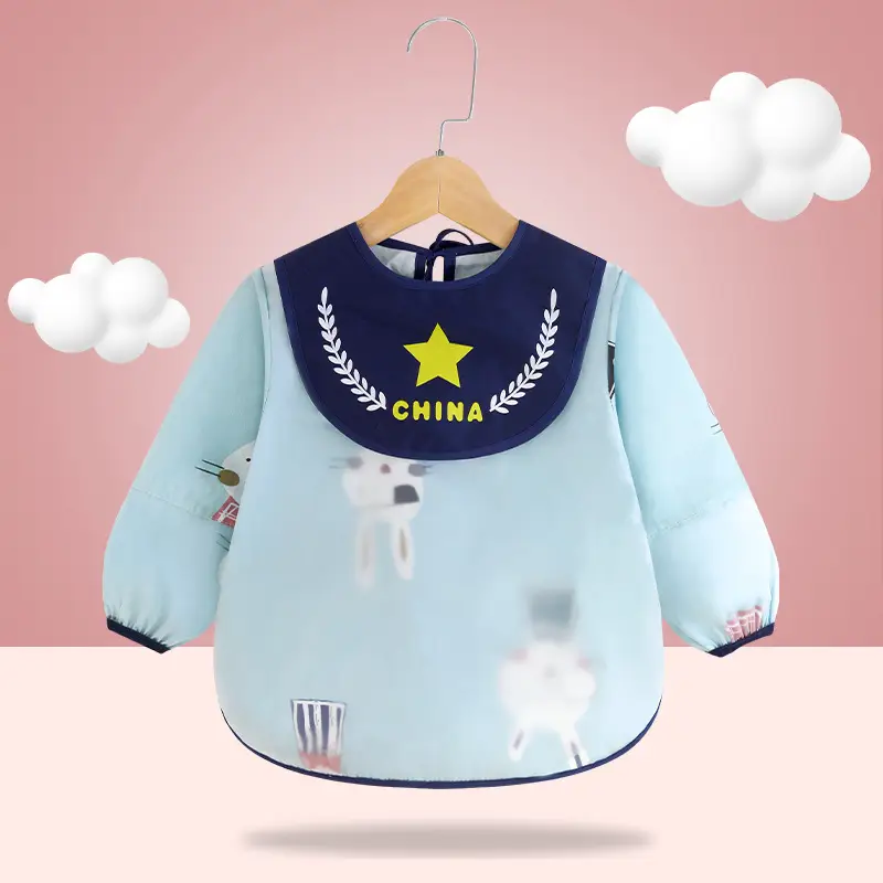 Baby's Dinner Cover Bib Pure Cotton Waterproof Retro Print - Image 5