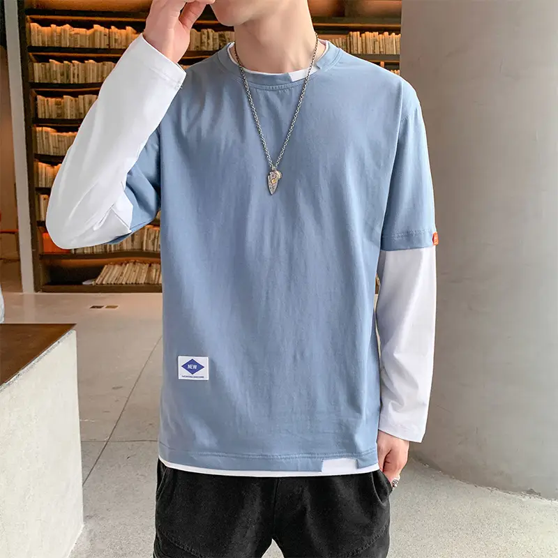Spring Men Long Sleeve T-Shirt Loose Fit 2022 - Image 4
